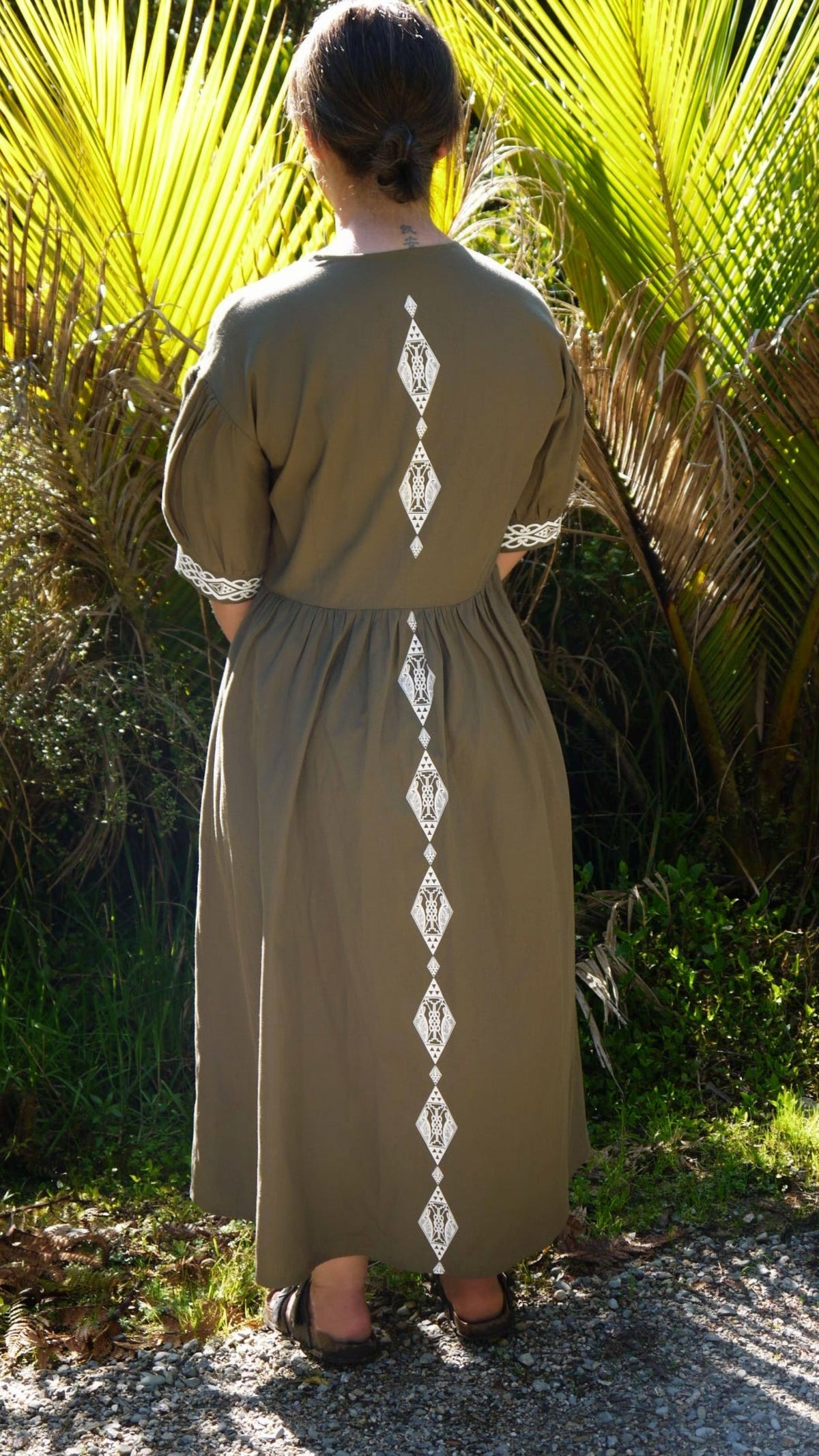 Pātiki Dress Olive Green