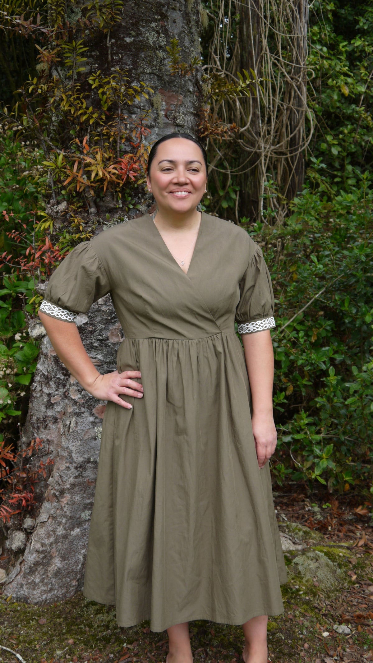 Pātiki Dress Olive Green